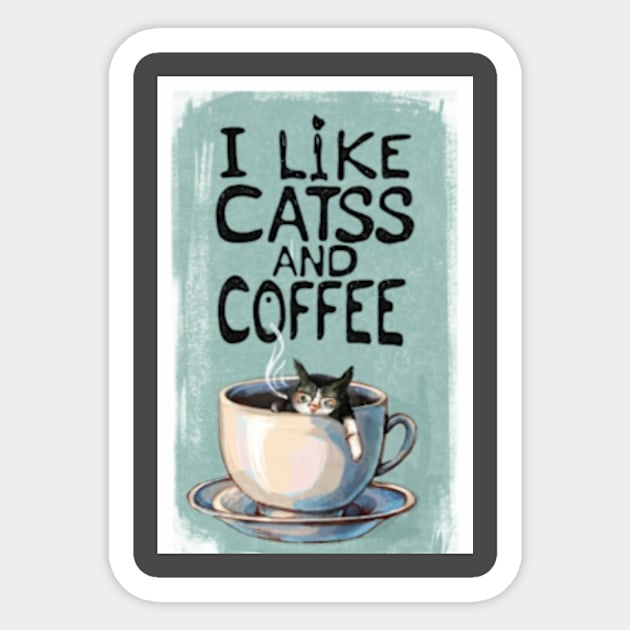 I like cats and coffee Sticker by TshirtMA